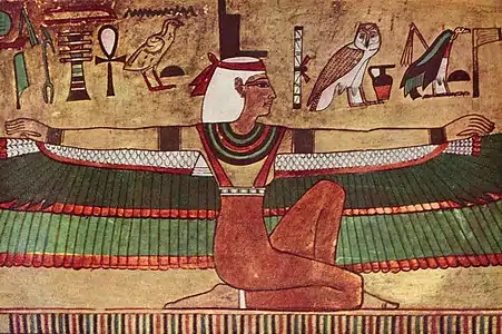 Ancient Egypt,The Goddess Isis, wall painting, c. 1360 BC