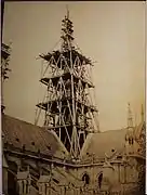 Construction of the spire around 1853.