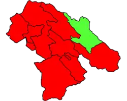 Location of Dana County in Kohgiluyeh and Boyer-Ahmad province