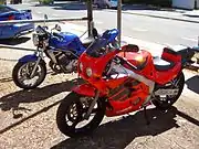 Honda CBR250R (MC19) with a Kawasaki Balius ZR250