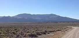 Spruce Mountain viewed from the intersection of U.S. Highway 93 and Spruce Mountain Road