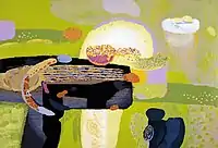 Ivo Křen, Summer full of scents, linocut 65 x 95 cm, consecutive print in 24 colours, 2017