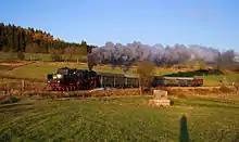 52 8134 with a charter train of the Eisenbahnfreunde Betzdorf in Hilchenbach-Lützel