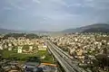 Araniko Highway as seen from Madhyapur, Thimi