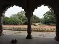 A view of Roshanara Garden through tomb of Roshanara Begum