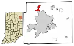 Location of Huntertown in Allen County, Indiana.