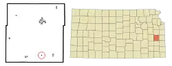 Location within Anderson County and Kansas
