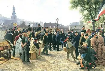 Image 10"Ankunft Seiner Majestät in Saarbrücken" ("His Majesty arriving at Saarbrücken") by Anton von Werner (1877)