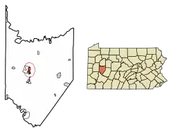 Location of Kittanning Village in Armstrong County, Pennsylvania