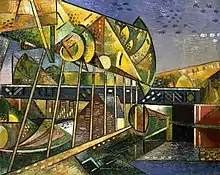 Auguste Herbin, 1911, Le pont de fer (Iron Bridge), oil on canvas, 63.5 x 80 cm