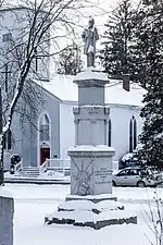 Bainbridge Civil War Memorial in winter