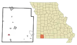 Location of Washburn, Missouri