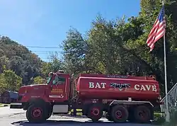 A fire engine of the Bat Cave fire department