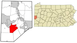 Location in Beaver County and state of Pennsylvania