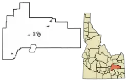 Location of Atomic City in Bingham County, Idaho.
