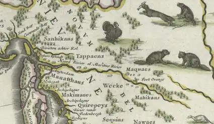 Circa 1635 map of Tappan territory
