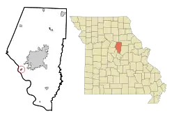 Location of McBaine, Missouri