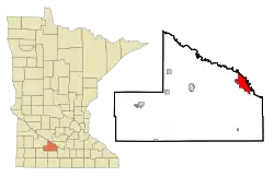 Location of the city of New Ulmwithin Brown Countyin the state of Minnesota