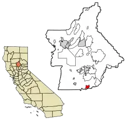 Location of Honcut in Butte County, California.