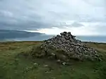 Cairn on Bossington Hill, 1.12 km north east of Lynch Mead
