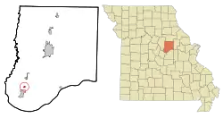 Location of Lake Mykee Town, Missouri