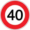 Maximum speed limit 40&nbsp;km/h