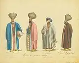 Great Boyars of Wallachia wearing large işlics, 1825
