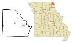 Location of Wayland, Missouri