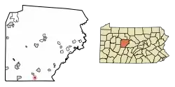 Location of Coalport in Clearfield County, Pennsylvania.