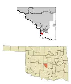 Location of Lexington in Oklahoma