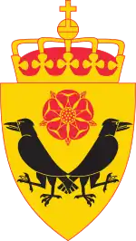 Coat of arms of the Norwegian Intelligence Service with Odins ravens Huginn and Muninn