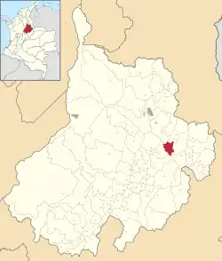 Location of the municipality and town of Cepitá in the Santander Department of Colombia