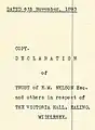 1893 Declaration of Trust