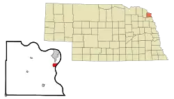 Location of Dakota City, Nebraska