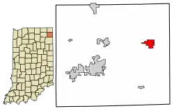 Location of Butler in DeKalb County, Indiana.