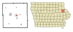 Location of Delaware, Iowa