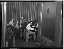 Donn Trenner (right) with Helen Carr, Sammy Herman, Joe Bianco, Nola's, New York, N.Y. ca. February 1947. Photograph by William P. Gottlieb