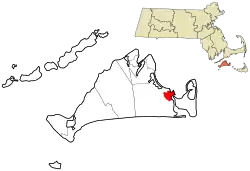 Location in Dukes County in Massachusetts