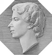 Image 3The official effigy of Elizabeth II, Queen of Canada, used in the 1950s on Canadian stamps and coins to symbolize the monarch's authority under which the post office and Royal Canadian Mint operate (from Canadian royal symbols)