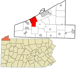 Location in Erie County and the U.S. state of Pennsylvania