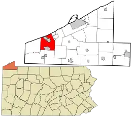 Location in Erie County and the U.S. state of Pennsylvania