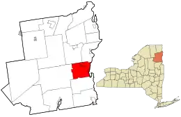 Location in Essex County and the state of New York