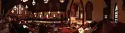 Panoramic sweep of the interior of the First Baptist Church of Wilmington, North Carolina.