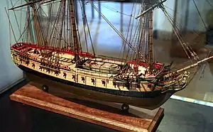 The frigate Vestale, sister-ship of frigate (1756)