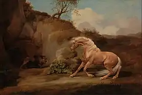 Horse Frightened by a Lion (ca. 1763 -1768), oil on canvas,  70.5 x 104.1 cm., Yale Center for British Art