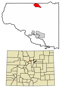 Location of the Rollinsville CDP in Gilpin County, Colorado.