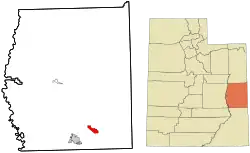 Location in Grand County and the state of Utah.