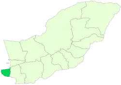 Location of Bandar-e Gaz County in Golestan province