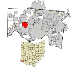 Location in Hamilton County and the state of Ohio.