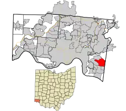 Location in Hamilton County and the state of Ohio.